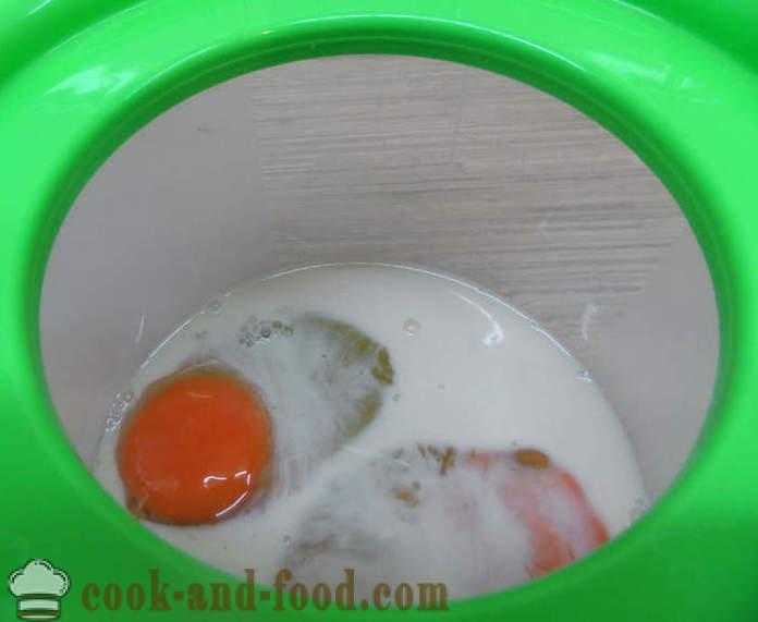 Parní omeleta v multivarka s mlékem a zeleniny - jak vařit míchaná vajíčka pro pár, se krok za krokem recept fotografiích