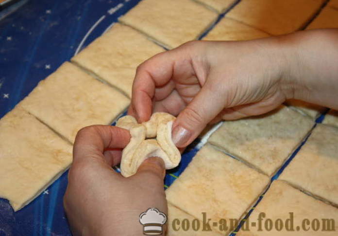Puffmaffiny - listového pečivo, jak udělat rohlíky z kynutého listkového těsta, krok za krokem recept fotografiích