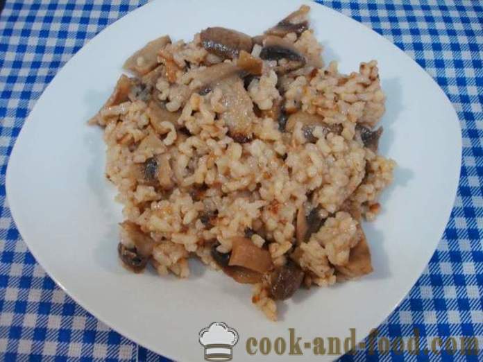 Houbové rizoto s houbami - jak vařit rizoto doma krok za krokem recept fotografiích