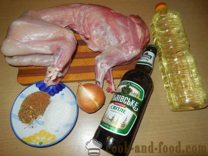 Králík dušený v pivě v utyatnitsu - jak vařit králíka v pivu v troubě, se krok za krokem recept fotografiích