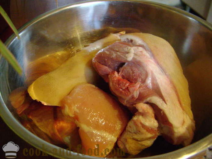 Rosolu maso a domácí tlačenka - připravit rosolu maso a tlačenka, aby se doma, krok za krokem recept fotografiích