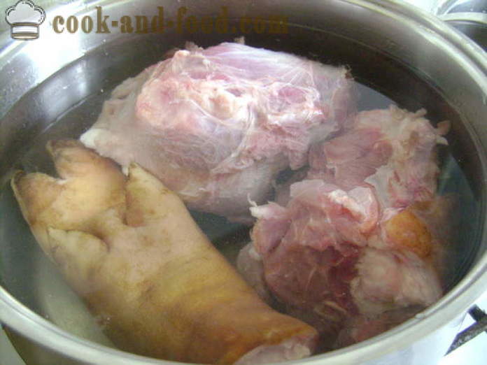 Rosolu maso a domácí tlačenka - připravit rosolu maso a tlačenka, aby se doma, krok za krokem recept fotografiích