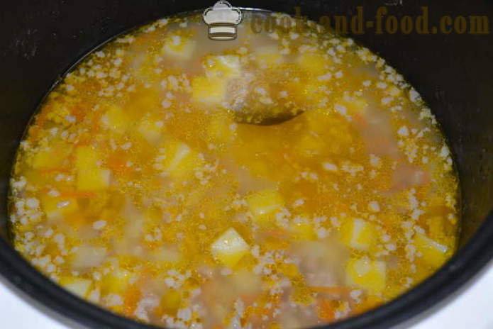 Hrachová polévka s masem - jak multivarka rychle vařit hrachovou polévku, krok za krokem recept fotografiích