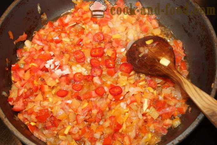 Masové kuličky s rýží a omáčkou - jak vařit karbanátky s omáčkou a zeleninou, se krok za krokem recept fotografiích