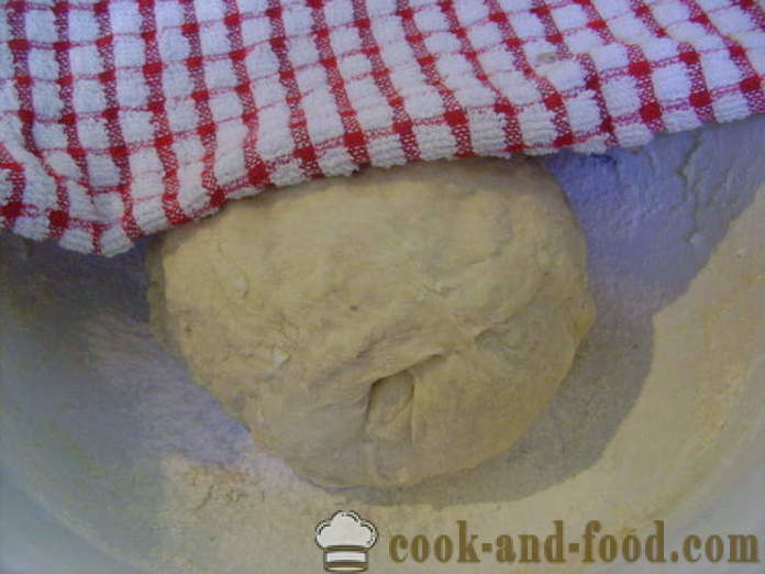 Kynuté těsto na smažené koláče s mlékem - Jak připravit kynutého těsta na koláče, smažené, s krok za krokem recept fotografiích