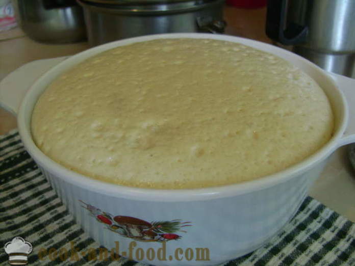 Kynuté těsto na smažené koláče s mlékem - Jak připravit kynutého těsta na koláče, smažené, s krok za krokem recept fotografiích