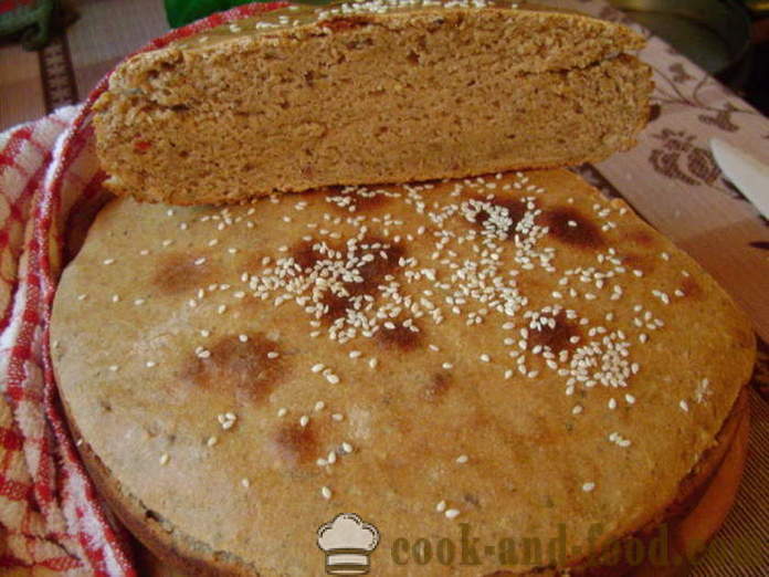 Nekvašený chléb v troubě - jak se peče nekvašené chleby doma krok za krokem recept fotografiích