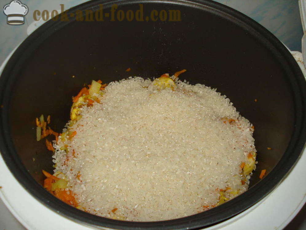 Pilaf s kuřecím masem v multivarka - jak vařit rizoto s kuřetem multivarka krok za krokem recept fotografiích