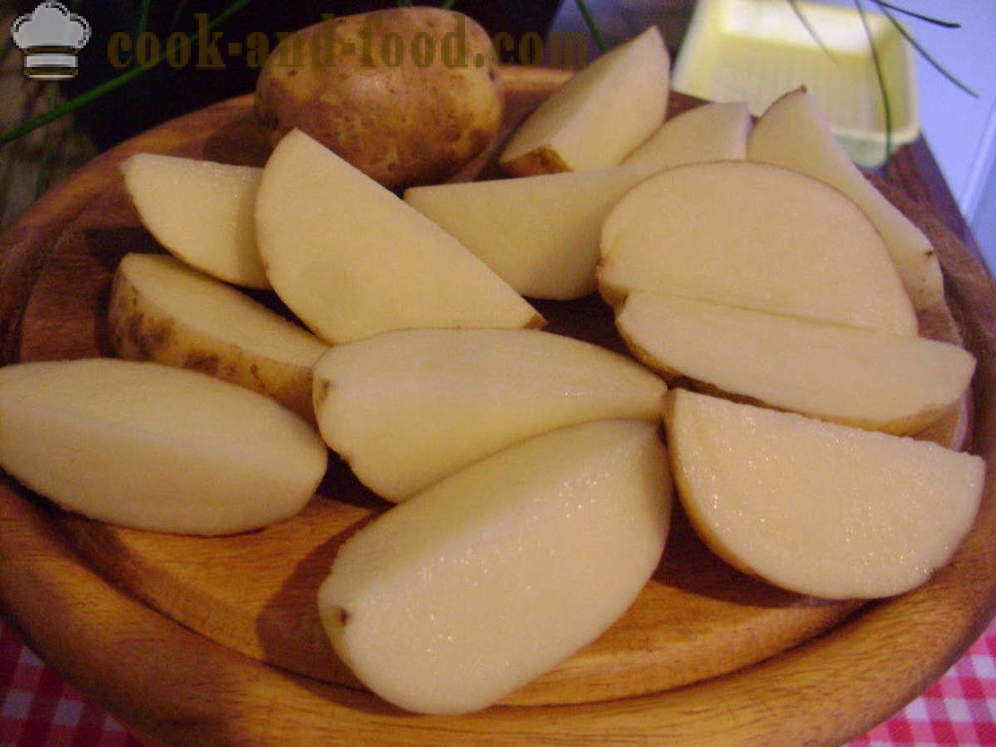 Brambory zapečené s krustou - jako pečené bramborové plátky v troubě, se krok za krokem recept fotografiích