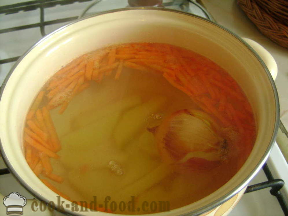 Postní rybí polévka od Hake s rýží - jak vařit rybí polévka s Heck, krok za krokem recept fotografiích
