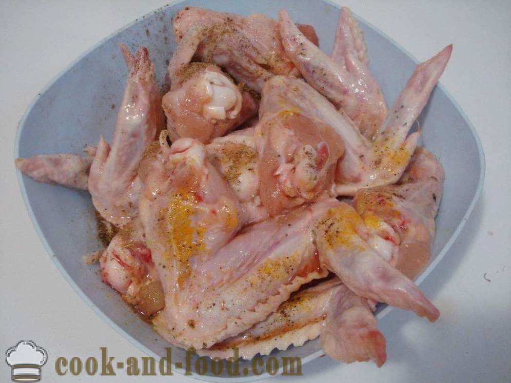 Špízy z kuřecích křídel - jak vařit špízy kuřecích křídel, krok za krokem recept fotografiích