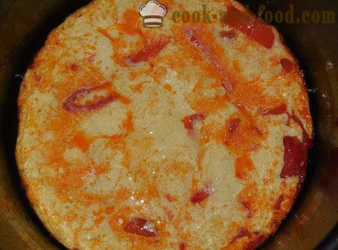 Omeleta s rajčaty v multivarka - jak vařit omeletu v multivarka krok za krokem recept fotografiích