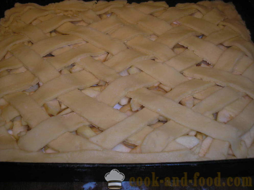 Open apple pie těsta - jak vařit jablečný koláč těsta, krok za krokem recept fotografiích