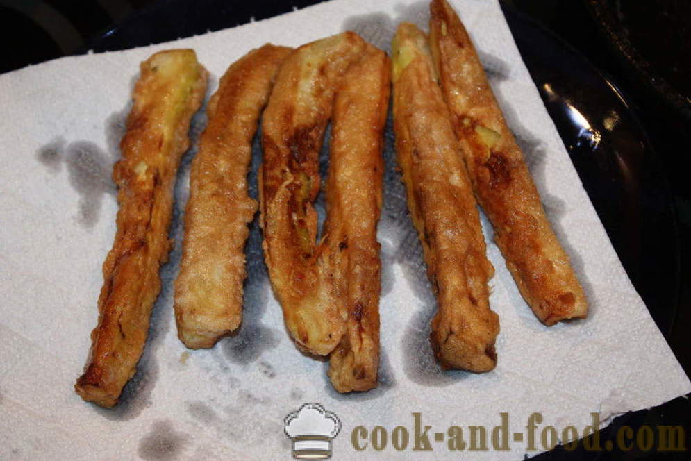 Cuketa tempura - jak vařit cuketu v těstíčku v pánvi, krok za krokem recept fotografiích