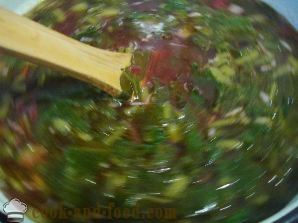 Zeleninová polévka s šťovík - jak vařit polévku s šťovíku, krok za krokem recept fotografiích
