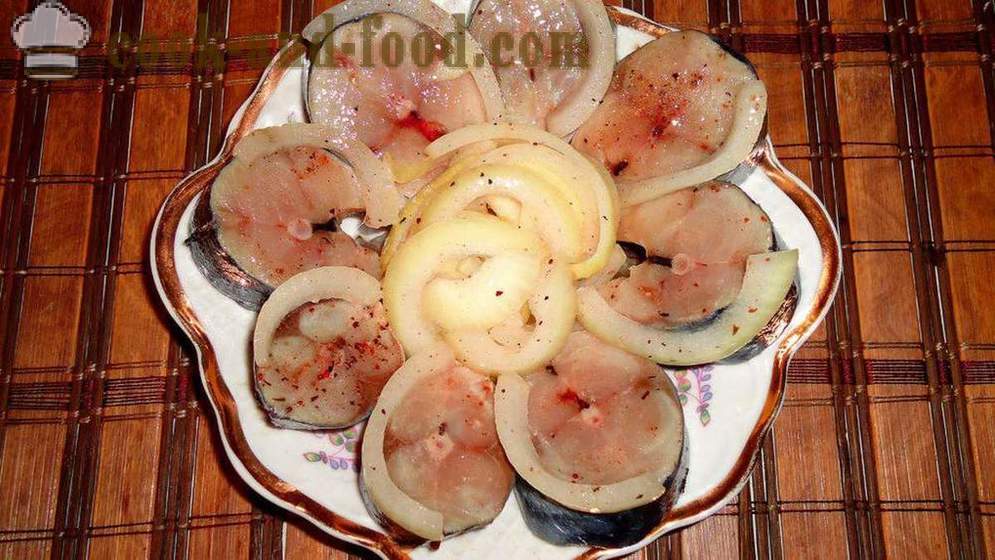 Delicious marinovaná makrela - jako chutná okurkou makrely doma krok za krokem recept fotografiích