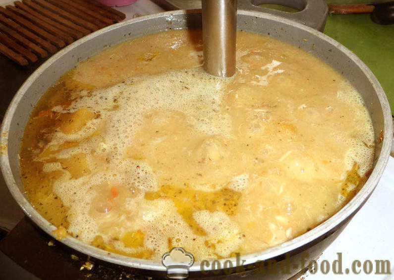 Dýňová polévka se smetanou a masem - jak vařit lahodný dýňovou polévku se smetanou, s krok za krokem recept fotografiích