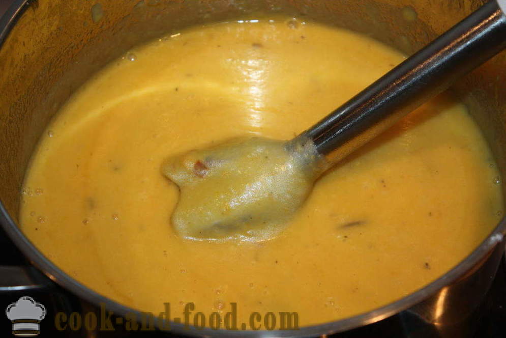Krém z dýně s karbanátky - jak vařit polévku pyré z dýně, krok za krokem recept fotografiích