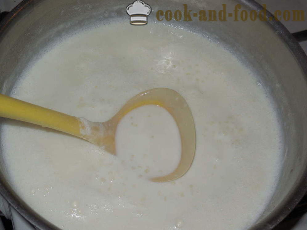 Ságo mléko kaše - jak uvařit kaši ze sága mléka, krok za krokem recept fotografiích