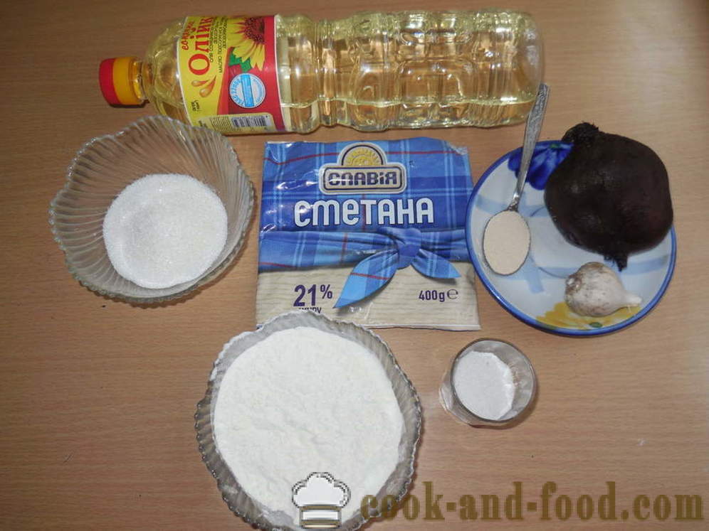 Ukrajinské knedlíky s česnekem boršč, aby - jak se peče knedlíky s česnekem v peci, se krok za krokem recept fotografiích