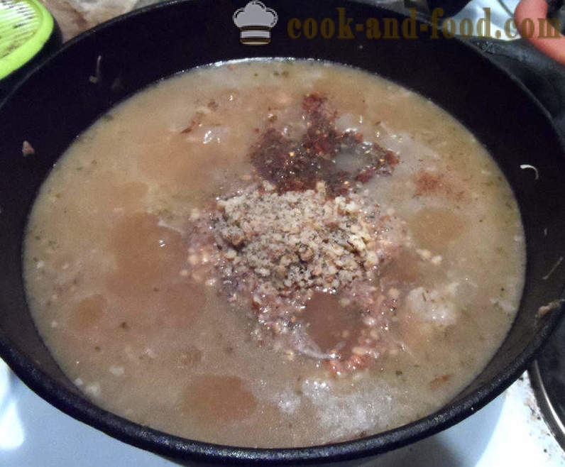 Kharcho polévka s rýží - jak vařit polévku grub doma krok za krokem recept fotografiích