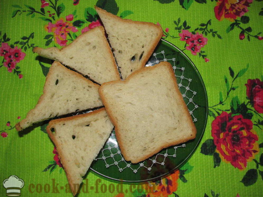 Horké sendviče v troubě s klobásou a sýrem - Jak se dělá teplé sendviče v troubě, s krok za krokem recept fotografiích