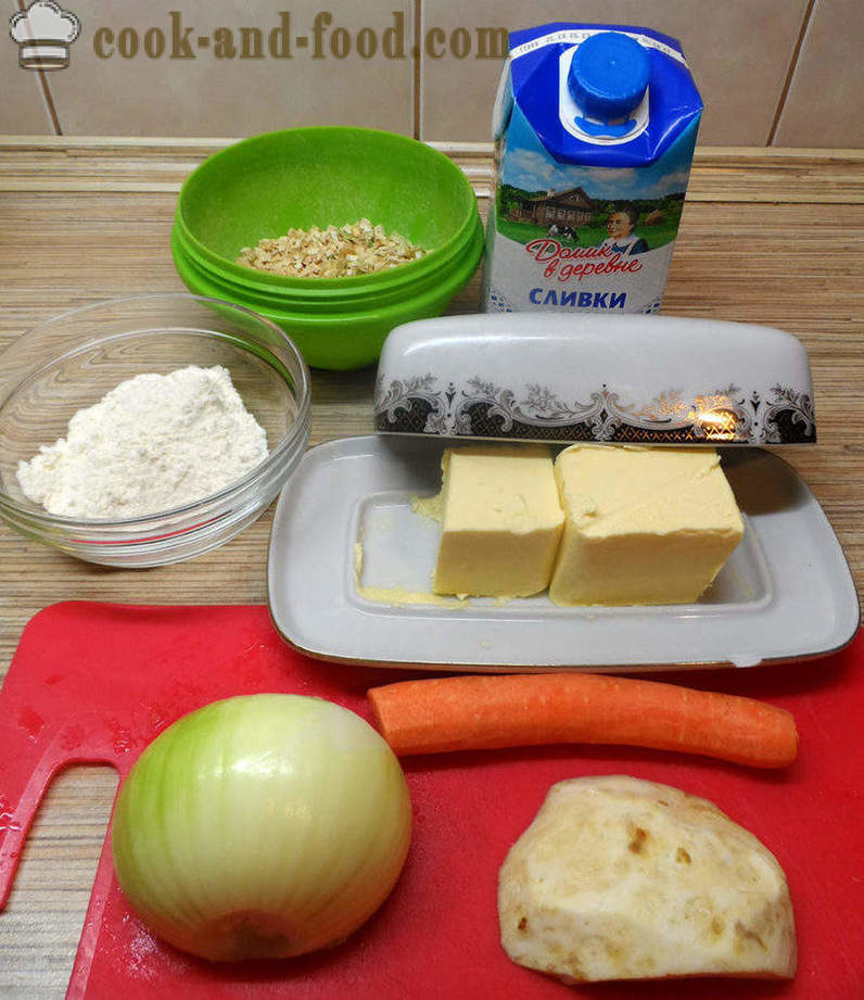Krokety pod bešamelu v troubě - jak vařit karbanátky s bramborem a smetanovou omáčkou, krok za krokem recept fotografiích