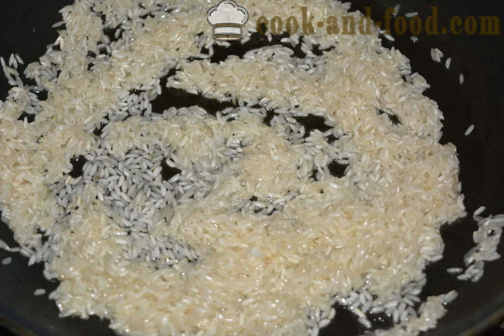 Jak vařit rýži na ozdobu drobivé - jak vařit ostrý rýži v pánvi, krok za krokem recept fotografiích