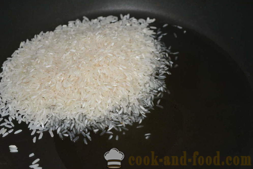 Jak vařit rýži na ozdobu drobivé - jak vařit ostrý rýži v pánvi, krok za krokem recept fotografiích
