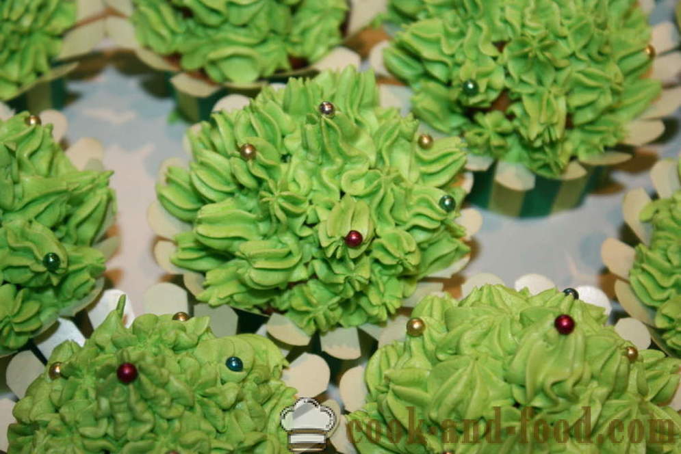 Vanilkové cupcakes se smetanou top-krok za krokem, jak učinit košíčky s krémem na vrcholu, recept s fotografií