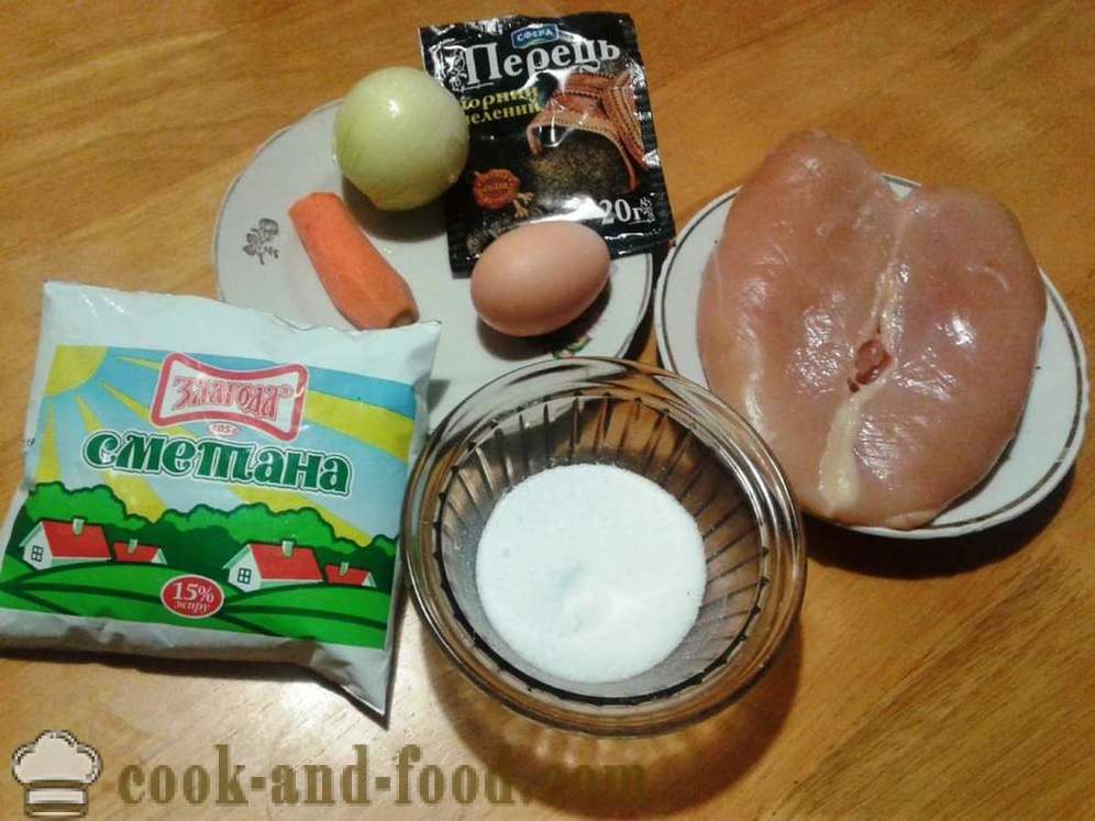 Karbanátky kuřecí prsa se zakysanou smetanou - jak vařit mleté ​​kuřecí prsní řízky krok za krokem recept fotografiích