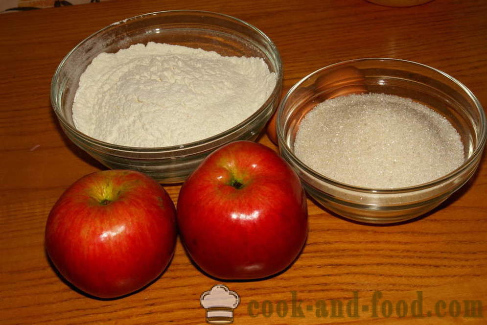 Piškotový dort s jablky v troubě - jak vařit piškotový dort s jablky, krok za krokem recept fotografiích