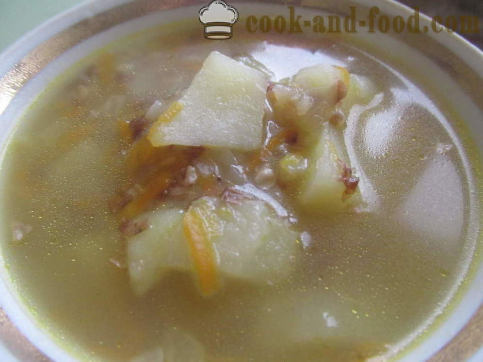Pohanka polévka s kuřecím vývarem - jak uvařit pohankovou polévku s kuřecím vývarem, krok za krokem recept fotografiích