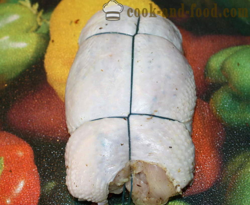 Kuřecí roláda plněná zeleninou v troubě - Jak připravit kuřecí řízek roli krok za krokem recept fotografiích
