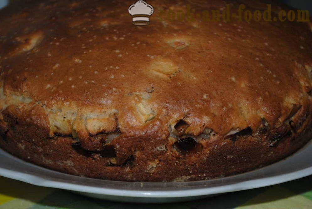 Perník dort na kefíru s jablky a ořechy - jak vařit dort s kefír, krok za krokem recept fotografiích