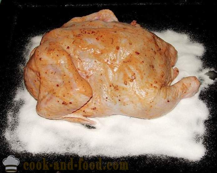 Kuře sůl v troubě - jak vařit kuře sůl, krok za krokem recept fotografiích