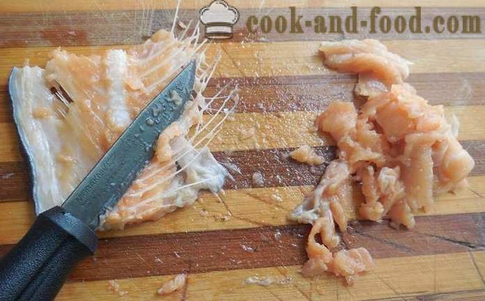 Jak naložit hřebeny červené ryby s kapalným kouřem - lahodný recept hřebeny solené lososa, s fotkami