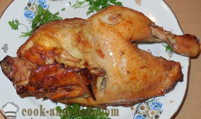 Kuře pečené v rukávu (polovina kostry) - jako chutná kuře pečené v troubě, pečené kuře recept stupňovitě, s fotkami