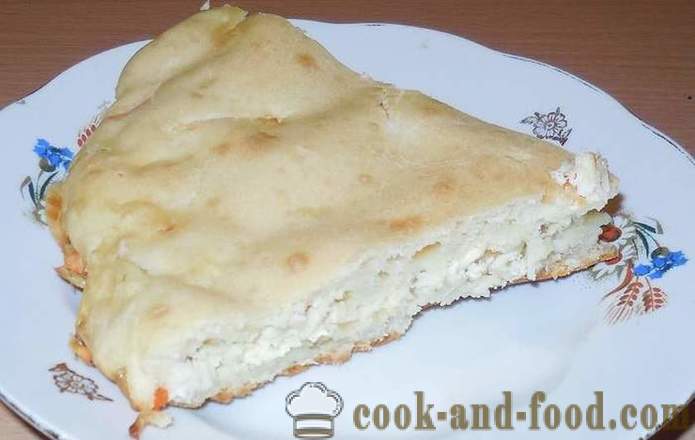 Rosolu dort na kefír s masem a zeleninou - jak vařit koláče plněné plniva, krok za krokem recept fotografiích