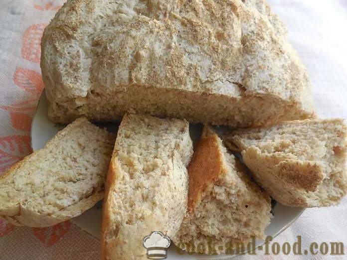 Chutné a zdravé pšeničné otruby obilovin celozrnná - jak se dělá domácí chléb, jednoduchý recept a krok za krokem foto