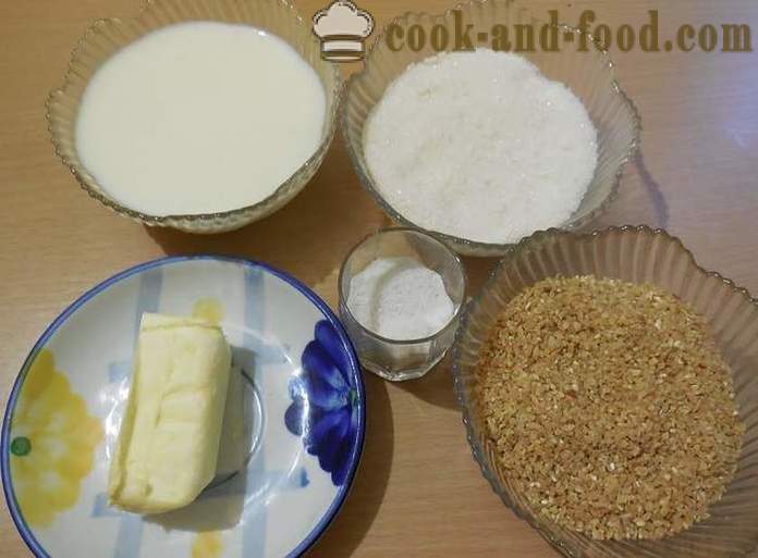 Jak vařit pšeničné cereálie s mlékem - krok za krokem recept fotografiích