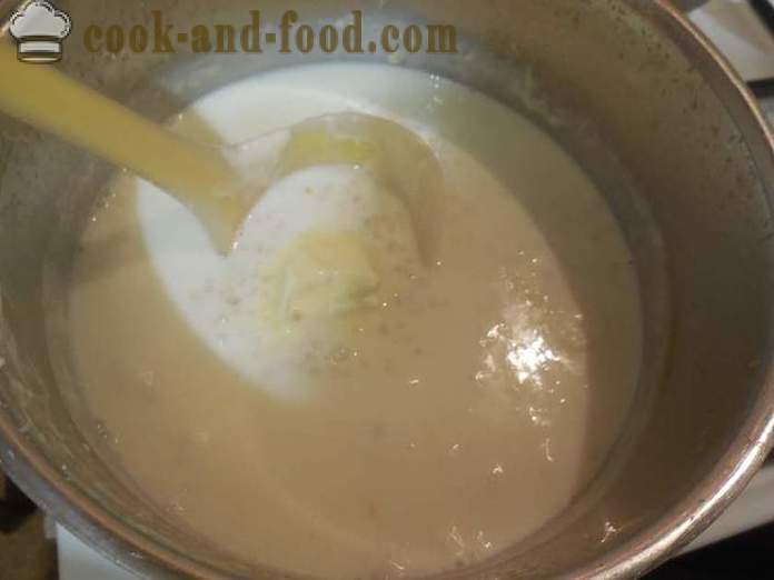 Jak vařit pšeničné cereálie s mlékem - krok za krokem recept fotografiích
