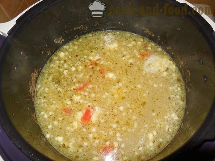 Lahodný zeleninová polévka s masem v multivarka - krok za krokem recept s fotografiemi Jak vařit zeleninovou polévku s mraženého hrášku a zelenými fazolkami