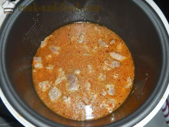 Lahodný vepřový guláš v omáčce multivarka nebo vepřového masa - krok za krokem recept s fotografiemi Jak vařit vepřový guláš