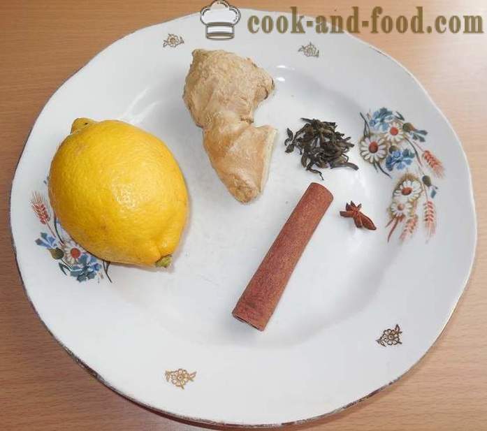 Zelený čaj se zázvorem, citronem, medu a koření - jak uvařit zázvorový čaj recept s fotografiemi.