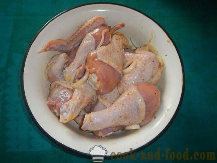 Pečené kuře na grilu - jak chutné pečené kuře na grilu, recept s fotografií.