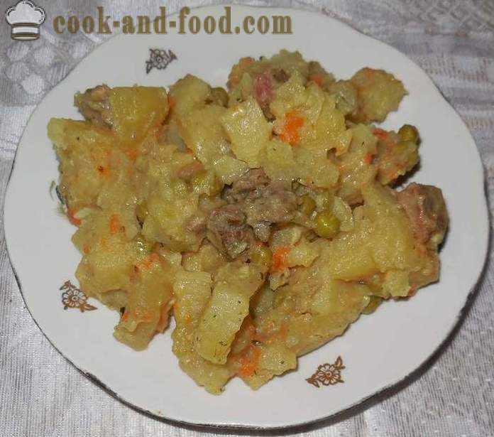Zeleninový guláš v multivarka, s masem a brambory - Jak vařit hovězí guláš v multivarka krok za krokem recept s fotografiemi.