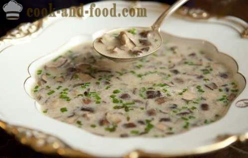 Houbová polévka s houbami a bramborami - lahodná, rychlý a uspokojující. Recept s fotografiemi.