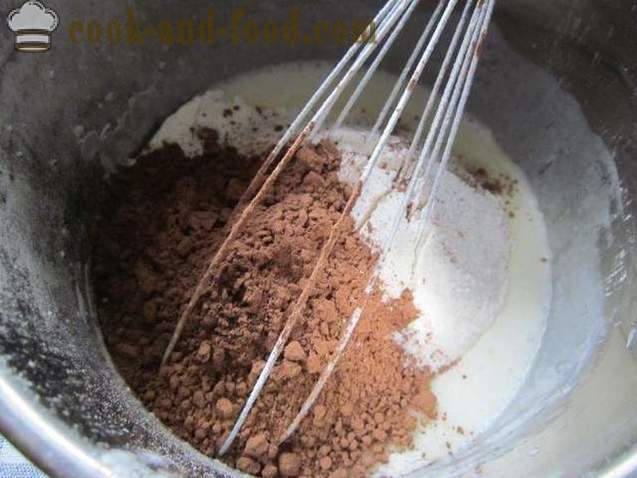 Čokoládový piškotový dort s kefíru, jednoduchý recept - Jak si vyrobit dort s kefíru bez vejci (recept photos)
