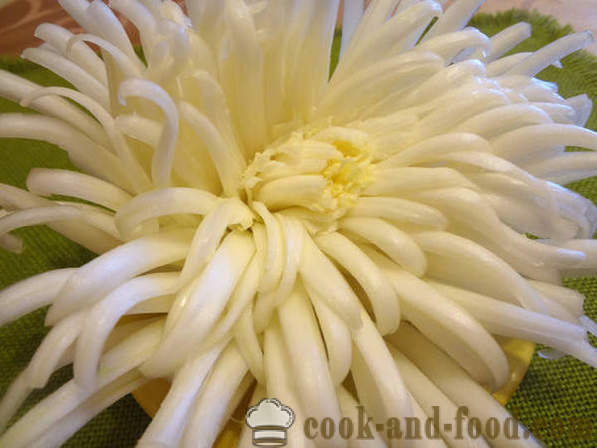 Carving pro začátečníky zeleniny: Chrysanthemum květ čínského zelí, fotky